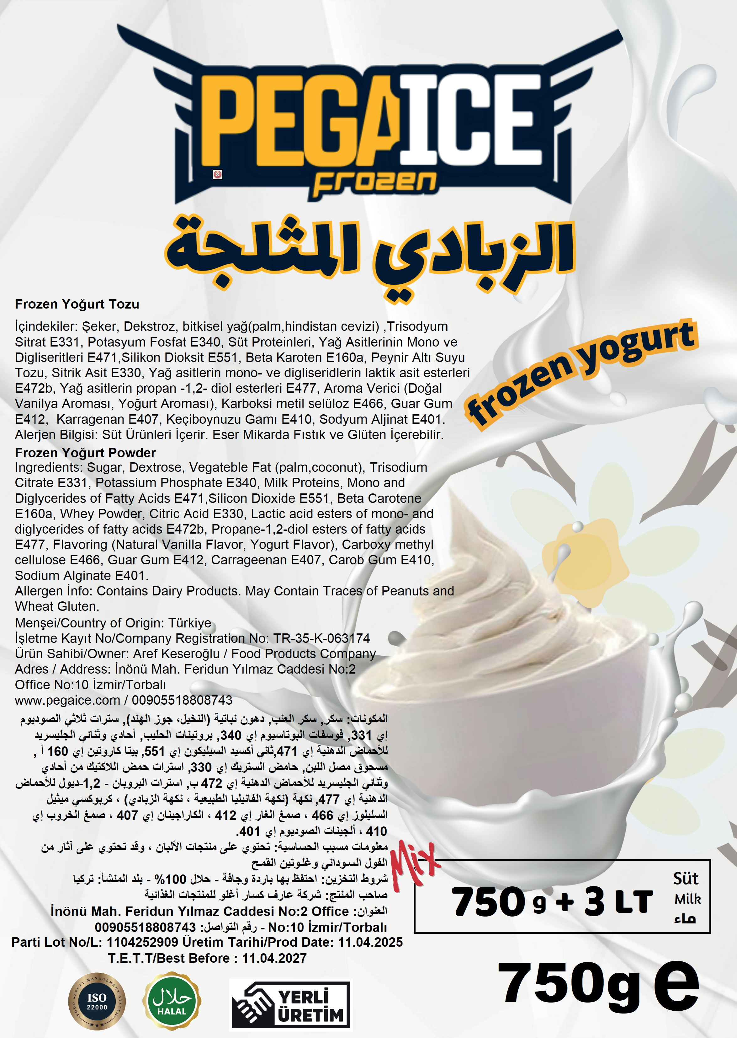 FROZEN YOGURT INGREDIENTS