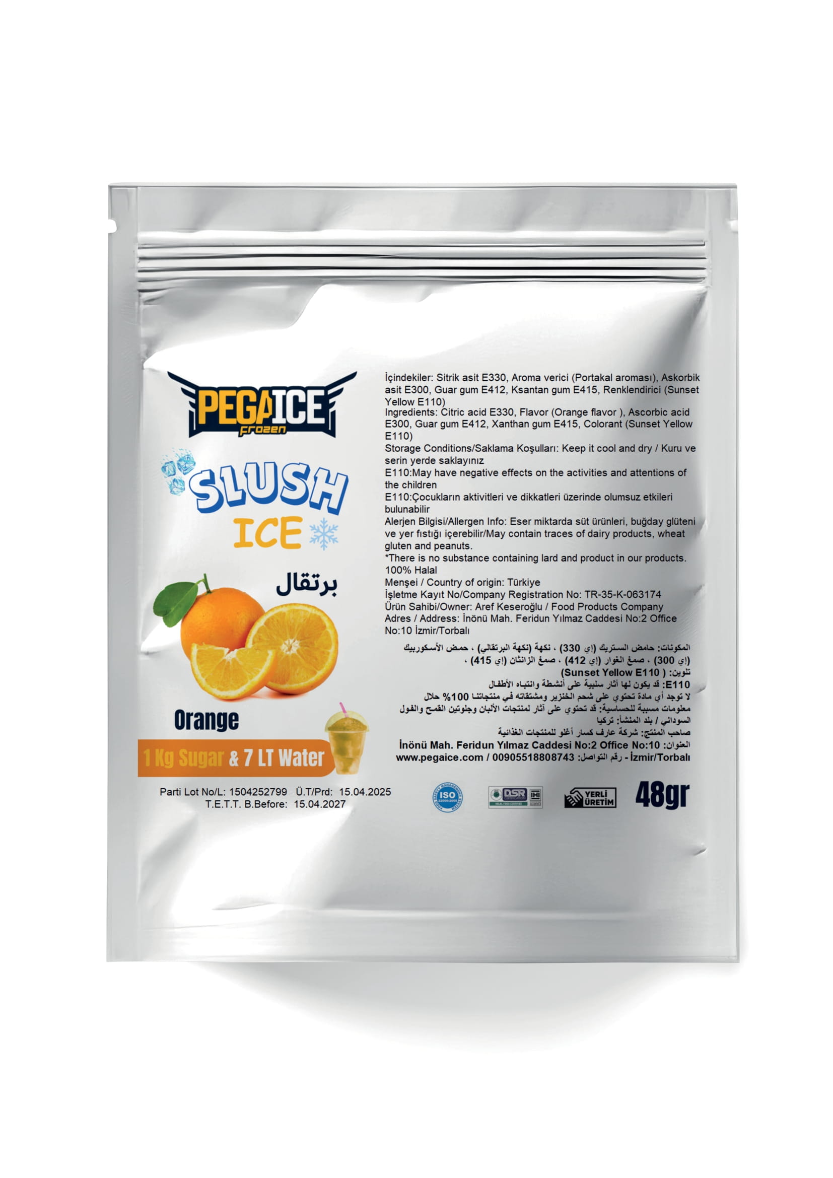 Ice Slush Orange Powder Ingredient